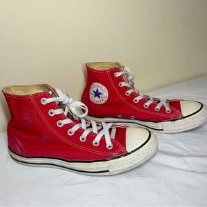 Red High-Top Converse All Star Chuck Taylor Women’s Size 8